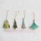 Hello Honey® 4 Pack Bead Embroidered Christmas Tree Cotton Velvet Ornaments